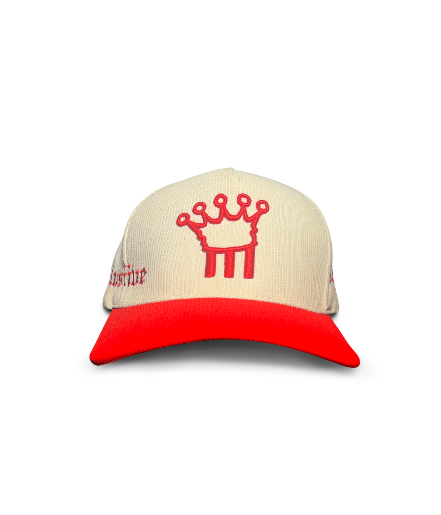 CRIMSON & CREAM CORDUROY HAT
