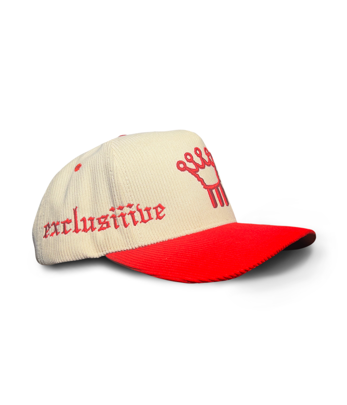 CRIMSON & CREAM CORDUROY HAT