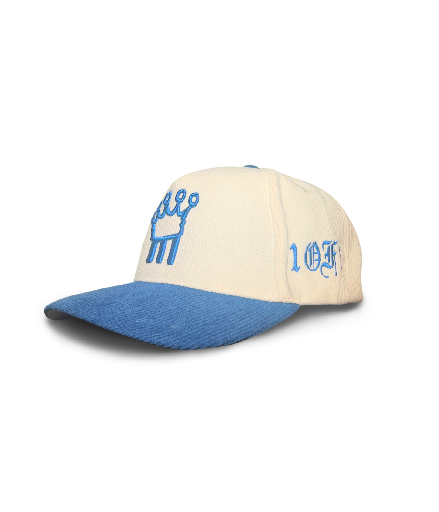 BLUE & PURE WHITE CORDUROY HAT